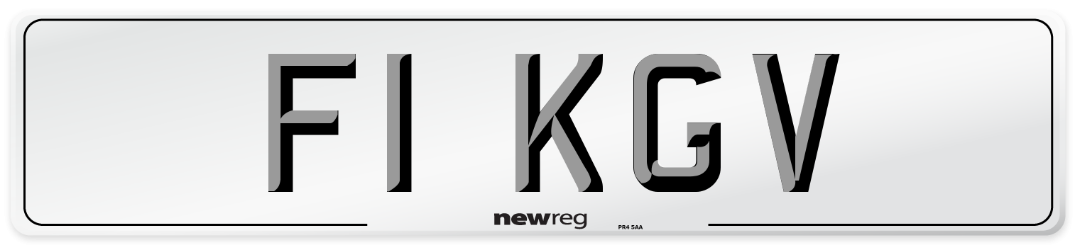 F1 KGV Number Plate from New Reg